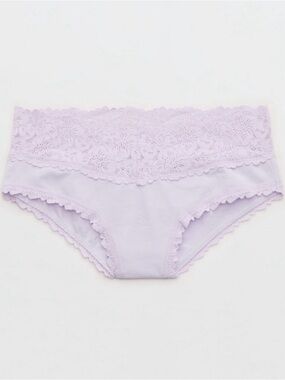 NWT Aerie Superchill Cotton Rosey Lace Cheeky Panty